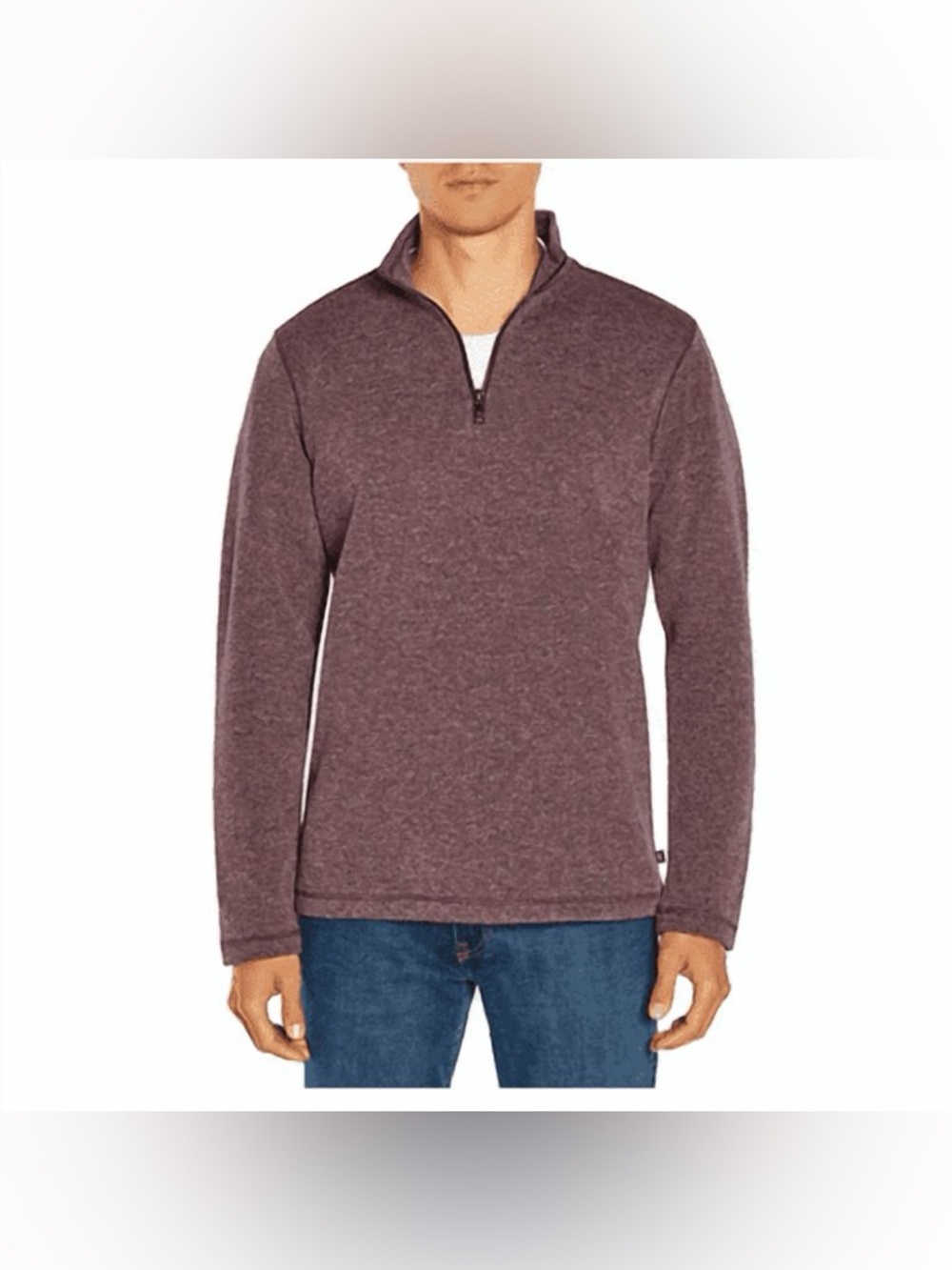 Gap Burgundy Heather Quarter Zip Mock Neck Pullover Men’s Large